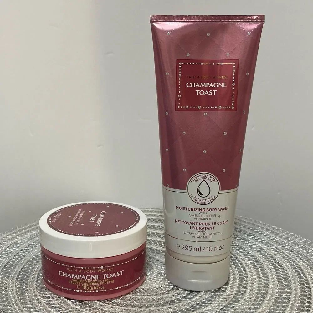 BBW Champagne Toast Whipped Body Butter and Body Wash Set of 2 NWT